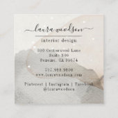 抽象芸術水彩図形インテリア設計者 スクエア名刺 (裏面)