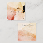 抽象芸術水彩図形インテリア設計者 スクエア名刺 (正面/裏面)