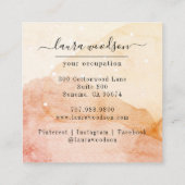 抽象芸術水彩図形インテリア設計者 スクエア名刺 (裏面)