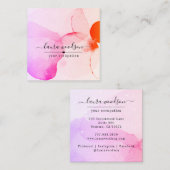 抽象芸術水彩図形インテリア設計者 スクエア名刺 (正面/裏面)