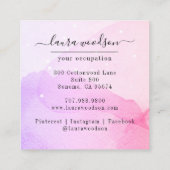 抽象芸術水彩図形インテリア設計者 スクエア名刺 (裏面)