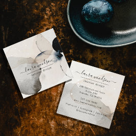 抽象芸術水彩図形インテリア設計者 スクエア名刺