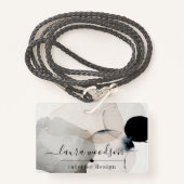 抽象芸術水彩図形インテリア設計者 バッジ (正面ランヤード)