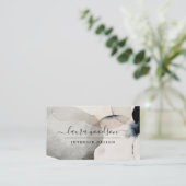 抽象芸術水彩図形インテリア設計者 名刺 (スタンド正面)