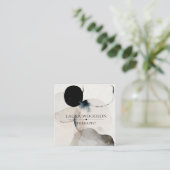 抽象芸術水彩図形セラピストQRコード スクエア名刺 (スタンド正面)