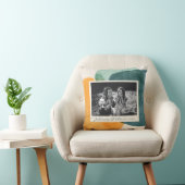 抽象芸術水彩図形ティール（緑がかった色）青カスタムい写真 クッション (Chair)