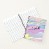 抽象芸術水彩大理石スクリプト名モノグラム ノートブック (内部)