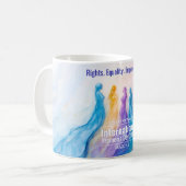 抽象芸術水彩女性の日 コーヒーマグカップ (正面左)