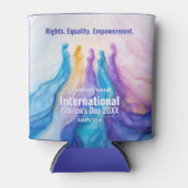 抽象芸術水彩女性の日 缶クーラー (正面)