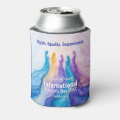 抽象芸術水彩女性の日 缶クーラー (缶裏面)