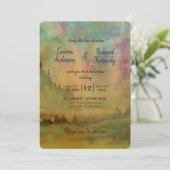 抽象芸術水彩山林結婚ズ 招待状 (スタンド正面)