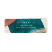 抽象芸術水彩差出人住所 ラベル (正面)