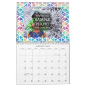 抽象芸術水彩幾何学写真/月 カレンダー (1月 2027)
