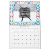 抽象芸術水彩幾何学写真/月 カレンダー (2月 2026)