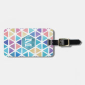 抽象芸術水彩幾何学模様(コーラルリーフトーン) ラゲッジタグ (正面横)