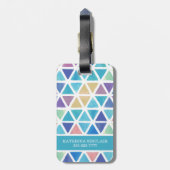 抽象芸術水彩幾何学模様(コーラルリーフトーン) ラゲッジタグ (裏面縦)