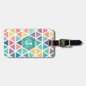 抽象芸術水彩幾何学模様(宝石トーン) ラゲッジタグ (正面横)