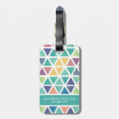 抽象芸術水彩幾何学模様(宝石トーン) ラゲッジタグ (裏面縦)