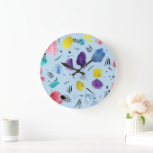 抽象芸術水彩幾何形状パターン ラージ壁時計 (ホーム)