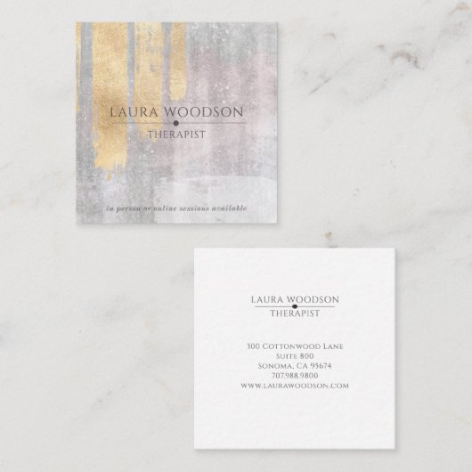 抽象芸術水彩形状セラピスト名刺 スクエア名刺 (正面/裏面)