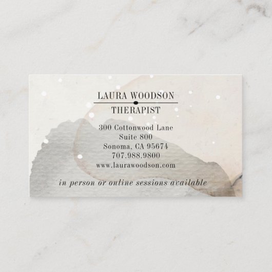 抽象芸術水彩形状セラピスト名刺 名刺 (裏面)