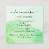 抽象芸術水彩形状正方形名刺 スクエア名刺 (裏面)