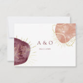 抽象芸術水彩形状結婚式RSVP (裏面)