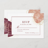 抽象芸術水彩形状結婚式RSVP (正面/裏面)