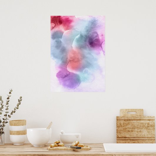 抽象芸術水彩手絵を描背景10 ポスター (キッチン)