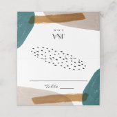 抽象芸術水彩折り畳み座席表 プレイスカード (外部開封)