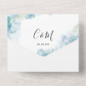 抽象芸術水彩文字モノグラム結婚ズ オールインワン招待状 (裏面)