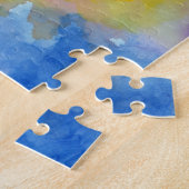 抽象芸術水彩明鮮やかるい色絵を描の ジグソーパズル (側面)