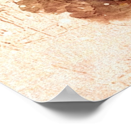 抽象芸術水彩林絵画林 ポスター (角)