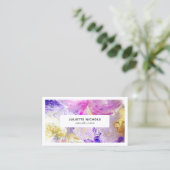 抽象芸術水彩桃色アート紫金ゴールド作家 名刺 (スタンド正面)