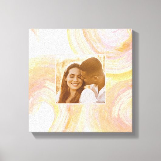 抽象芸術水彩桃色ユニークカスタム写真 キャンバスプリント (正面)