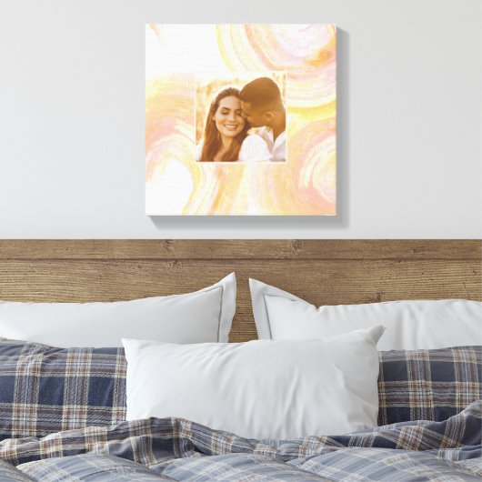 抽象芸術水彩桃色ユニークカスタム写真 キャンバスプリント (インサイチュ (寝室))