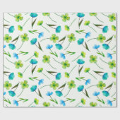 抽象芸術水彩植物の継ぎ目のない模様 ラッピングペーパー (フラット)