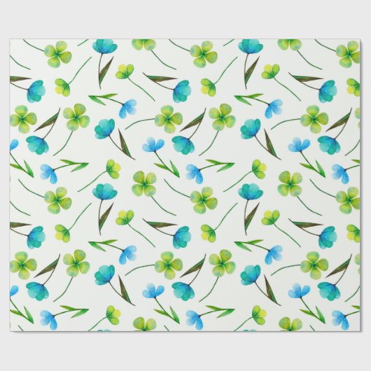 抽象芸術水彩植物の継ぎ目のない模様 ラッピングペーパー (フラット)