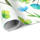 抽象芸術水彩植物の継ぎ目のない模様 ラッピングペーパー (ロールコーナー)