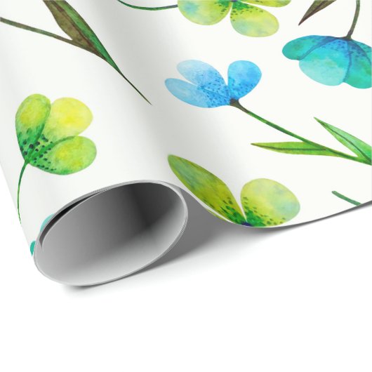 抽象芸術水彩植物の継ぎ目のない模様 ラッピングペーパー (ロールコーナー)