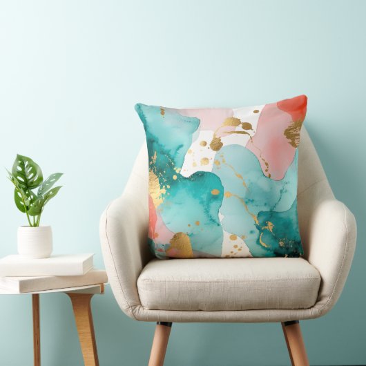 抽象芸術水彩模様デザイン枕 クッション (椅子)