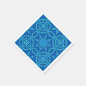 抽象芸術水彩模様 – デニムブルー スタンダードカクテルナプキン (角)