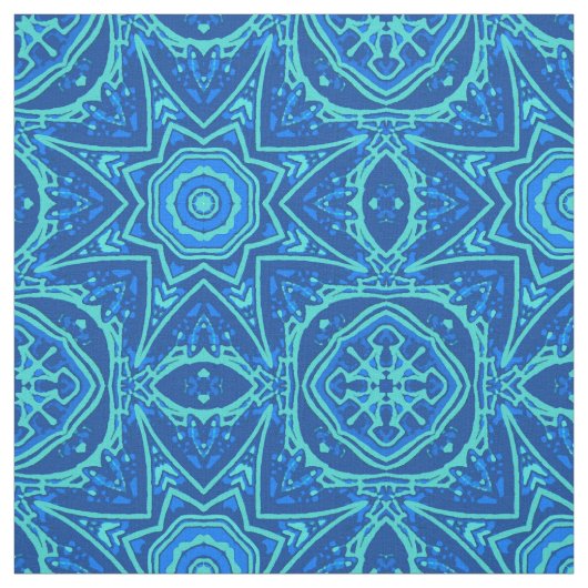 抽象芸術水彩模様 – デニムブルー ファブリック (見本)