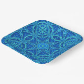 抽象芸術水彩模様 – デニムブルー ペーパープレート (傾斜あり)