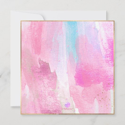 抽象芸術水彩波大理石バルミツワー 招待状 (裏面)