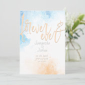 抽象芸術水彩海とビーチ保存日付 招待状 (スタンド正面)