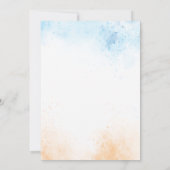 抽象芸術水彩海とビーチ保存日付 招待状 (裏面)