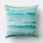 抽象芸術水彩海波沿岸 クッション (裏面)