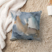 抽象芸術水彩灰色の茶色の大理石パターン クッション (ブランケット)