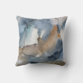 抽象芸術水彩灰色の茶色の大理石パターン クッション (裏面)